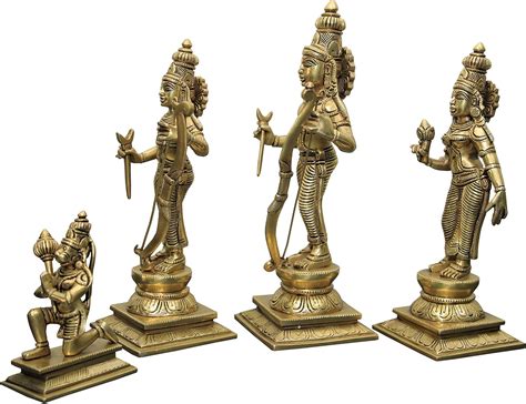 Buy BHARAT HAAT Set of Ram Laxman Sita Hanuman (Ram Darbar) Brass ...