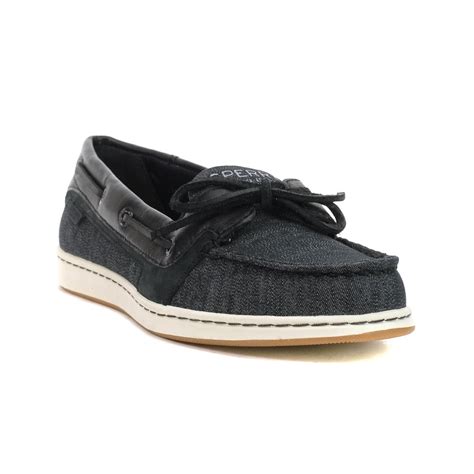 Sperry Women's Starfish Black Boat Shoes STS87333 - WOOKI.com