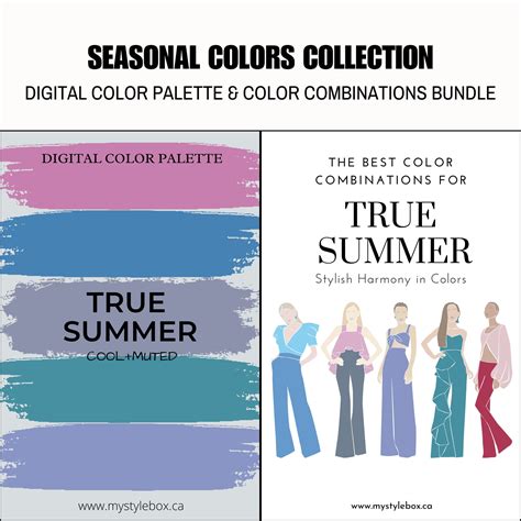 True Summer Season Digital Color Palette and Color Combinations Bundle ...