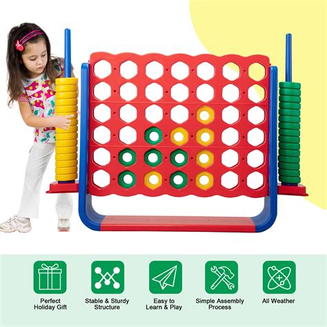 4-to-Score Game Set, Giant Connect 4 with 42 Rings, Backyard Games for ...