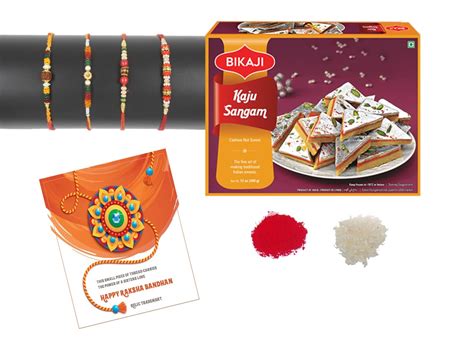 Relic Trademart, Rakhi gift pack - Rakhi set of 4 with Sweetness of ...