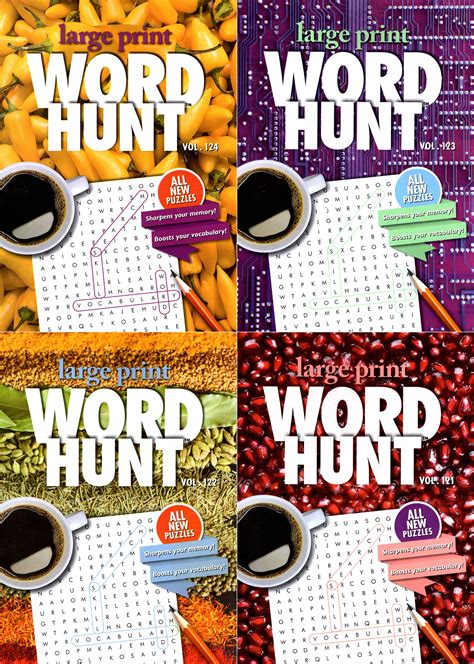 Papp Large Print Word Hunt - All New Puzzles - Vol.121-124 (Set of 4 Books)