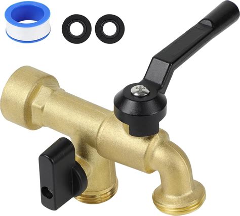Amazon.com: Double Outdoor Faucet, Outside Tap Garden Water Faucet Wall ...