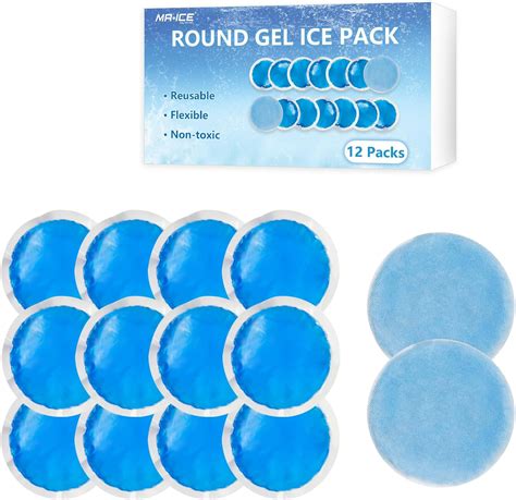 MR.ICE Small Round Ice Packs for Injuries Reusable Soft Gel Ice Packs ...