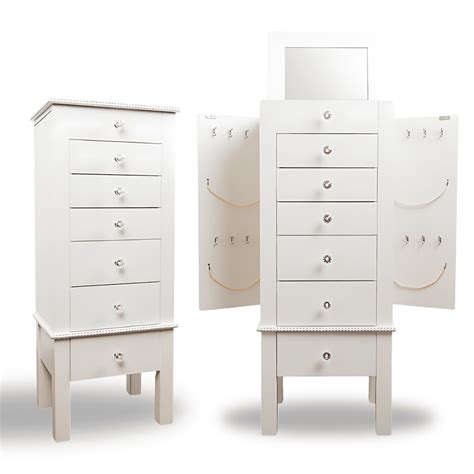 Hives & Honey - Crystal Standing Jewelry Armoire - White - Walmart.com