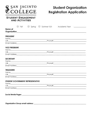 Fillable Online Class and SGA Officer Application - Volusia County ...
