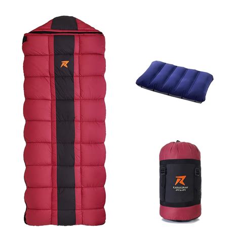 Buy Rocksport Karakoram Sleeping Bag for Adults (-5°C to +5°C, Maroon ...