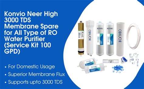 Konvio Neer High 3000 TDS Membrane Spare for All Type of RO Water ...