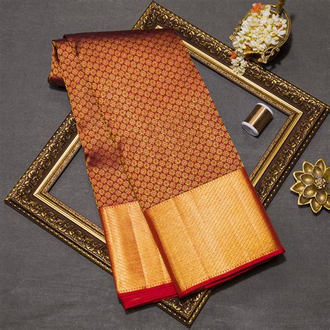 Maroon Kanjeevaram Silk Saree - Deepamsilksbangalore