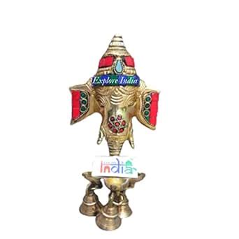 Buy MVs Madh Ventures Brass Lord Ganesha - Pillayar with Diya Wall ...