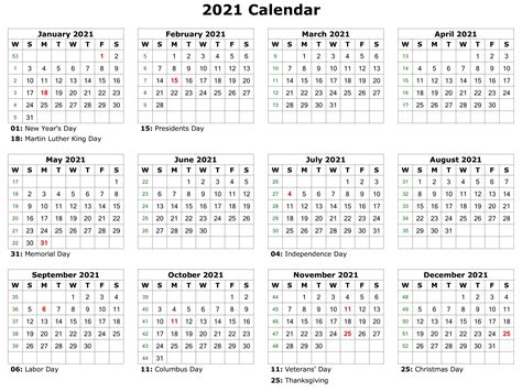 Kalendarz 2021 rok do druku [pdf] - RodzicielskieInspiracje.pl