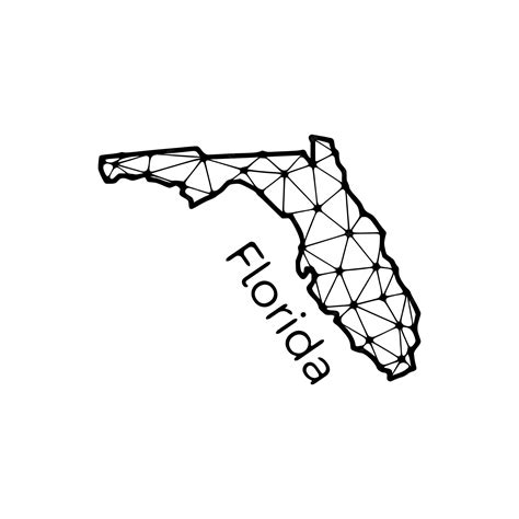 Premium Vector | Florida state map polygonal illustration made of lines ...