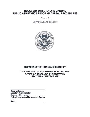 Fillable Online fema Public Assistance Program Appeal Procedures Manual ...