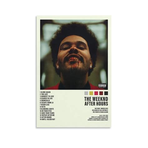 After Hours Album Cover Posters For Room Aesthetic Canvas Wall ...