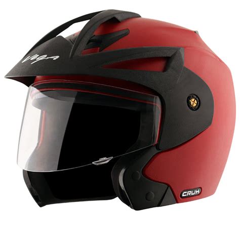 Vega Crux Open Face Red Helmet | Shop Helmets at BIKERSTORE.IN ...