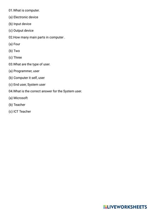 Introduction to Computer Worksheet 的图像结果