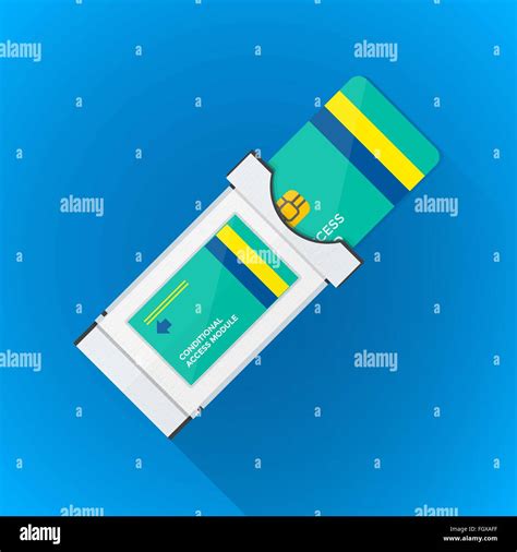 vector color flat design satellite conditional-access module chip smart ...