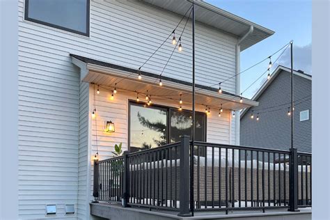 Simple DIY String Light Poles for an Outdoor Deck - Fun Home Building