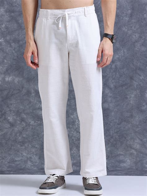 Buy The Roadster Lifestyle Co Linen Relaxed Fit Regular Trousers ...
