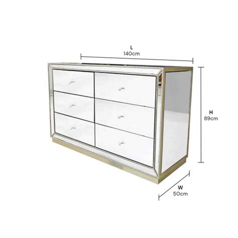 Aldo 6 Drawer Chest Mirror Finish 17Rj183 – Essops Home
