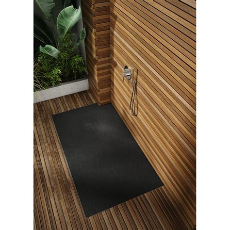 Distinct Kitchen and Bath 36-in W x 48-in L Black Threshold Rectangle ...