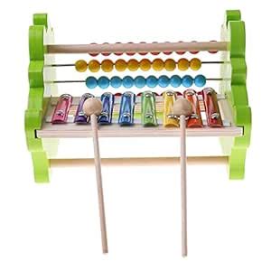 Fashion My Day® Xylophone 8 Tones Wooden Cow Shape Hand Knock Piano for ...