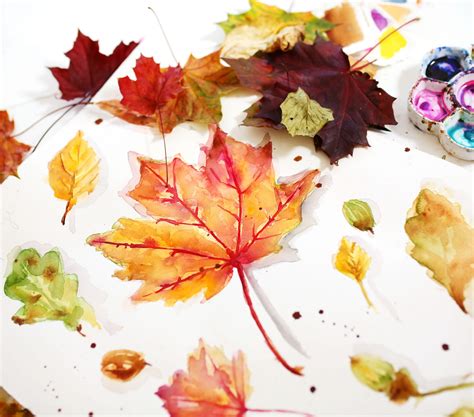 Watercolour Leaves Autumn