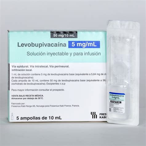 Levobupivacaína 5mg/ mL. Sln iny amp x 10 ml caja x 5 - Inversiones Morro