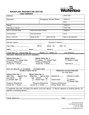 Fillable Online Backflow Device Test Report Form Fax Email Print ...