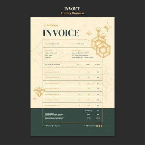 Hand drawn jewelry business invoice | Free PSD