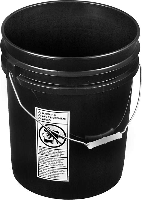 Amazon.com: API Kirk Black 5 Gallon Bucket; Heavy Duty 90 Mil Plastic ...