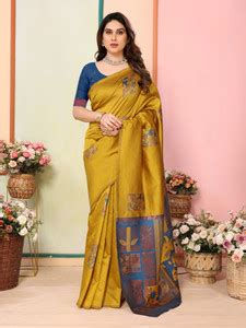Buy Sidhidata Woven Kanjivaram Silk Blend Multicolor Sarees Online ...