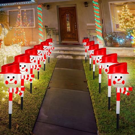 Amazon.com : Baquler 12 Pack Solar Christmas Pathway Lights Outdoor ...
