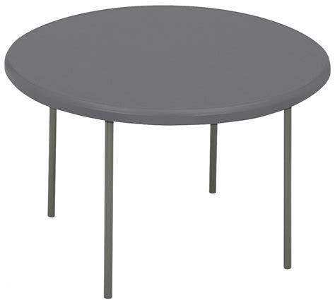 ICEBERG, Round Table Shape, Charcoal Tabletop, Folding Table - 45TW92 ...