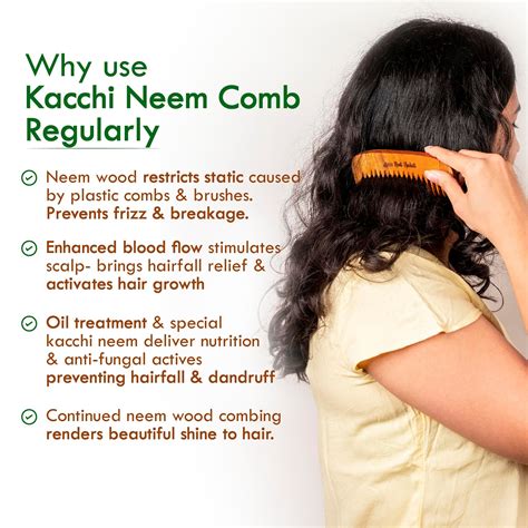Buy Nat Habit Oil Treated Kacchi Neem Handmade Wooden Comb - Wide Tooth ...
