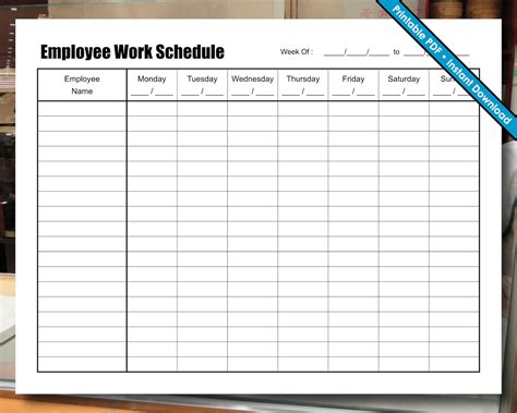 Free Printable Weekly Work Schedule 的图像结果