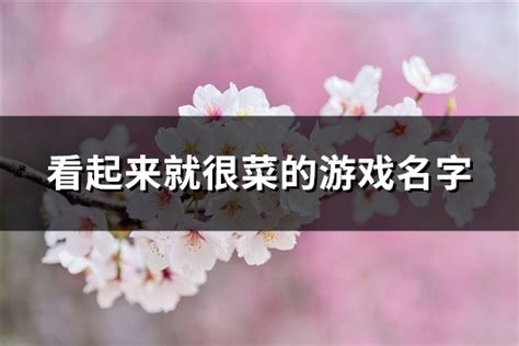 看起来就很菜的游戏名字(精选316个)-淘名吧网