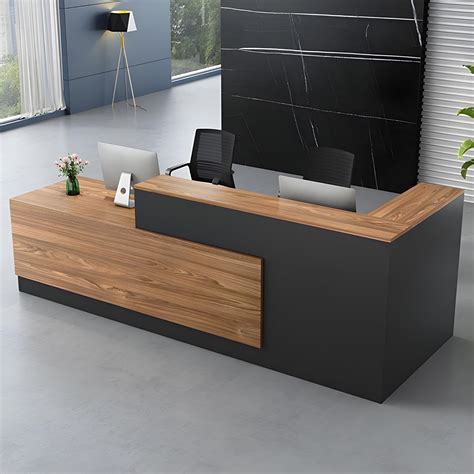 Amazon.com: Modern Wooden Reception Desk with Counter - Lockable ...