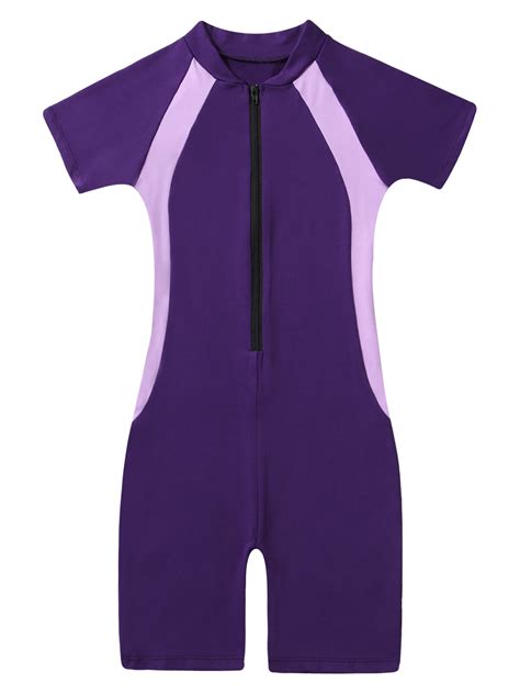 CHICTRY Girls One Piece Swimsuit Surfing Rashguard Short Sleeve ...