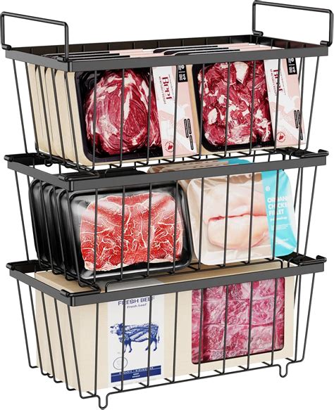 Amazon.com: iSPECLE Chest Freezer Basket - 3 Pack Stackable Freezer ...