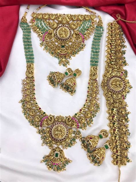 Nakshi Work with Jaadu Kundan Stones and Beads Bridal Combo Set ...