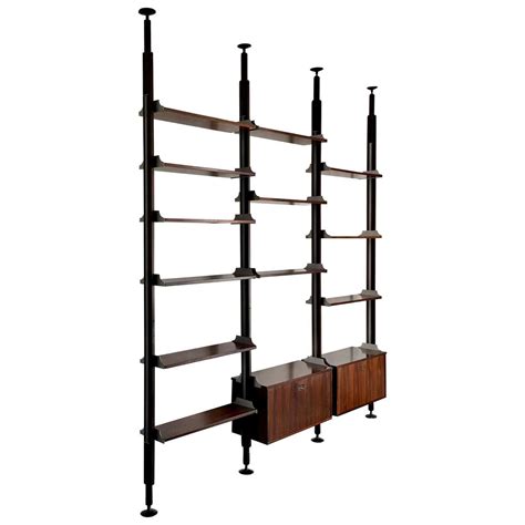 Midcentury Floor-to-Ceiling Shelving Unit by Stildomus, Italy 'Labelled ...