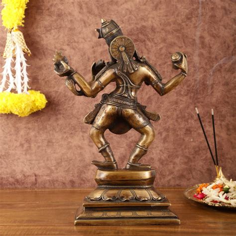 Pure Brass Dancing Shiva with Four Arms Statue - 14" – Budhshiv.com