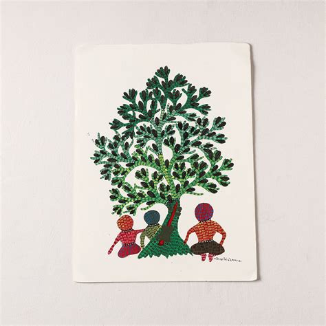Original Gond Folk Art Painting by Gariba Singh Tekam
