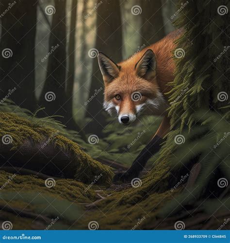 Red Fox Stalking Through The Autumn Forest Royalty-Free Stock Photography | CartoonDealer.com ...