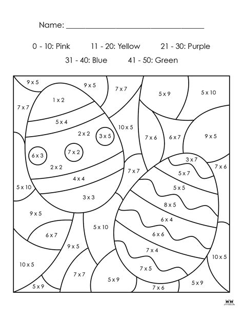 Easter Color By Number - 10 FREE Printable Pages - PrintaBulk