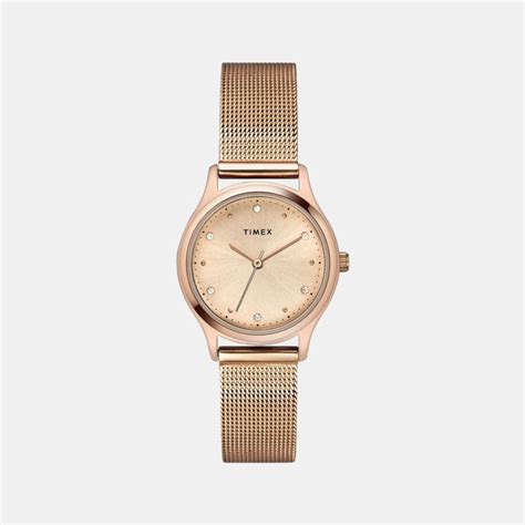 Classics Women Quartz Rose Gold Dial Analog Stainless Steel Watch TW0T ...