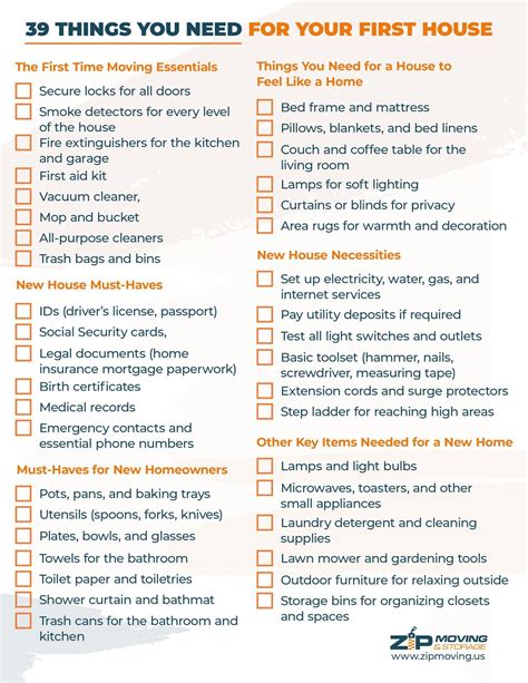 39 Things You Need For Your First House | Zip Moving and Storage in ...