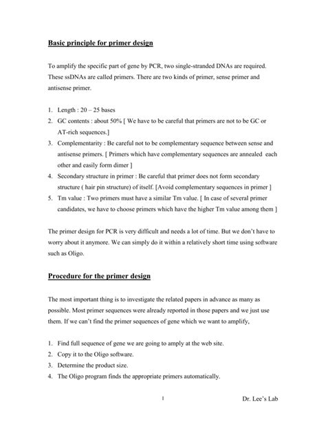 Image result for Primer Design Example