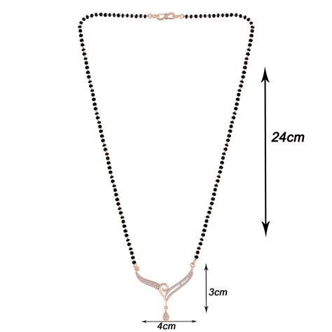 Etnico 18k Rose Gold Plated Traditional Single Line American Diamond P ...